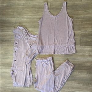 Cuddl Duds 3 Piece Pajama/Lounge Set - Medium TALL